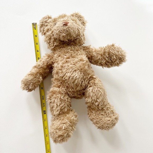 Vtg Build A Bear Teddy Bear 16" Plush Curly Fur Leather Paws Prairie Dress Apron - Picture 9 of 11